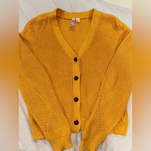 Alya Mustard Knit Cardigan